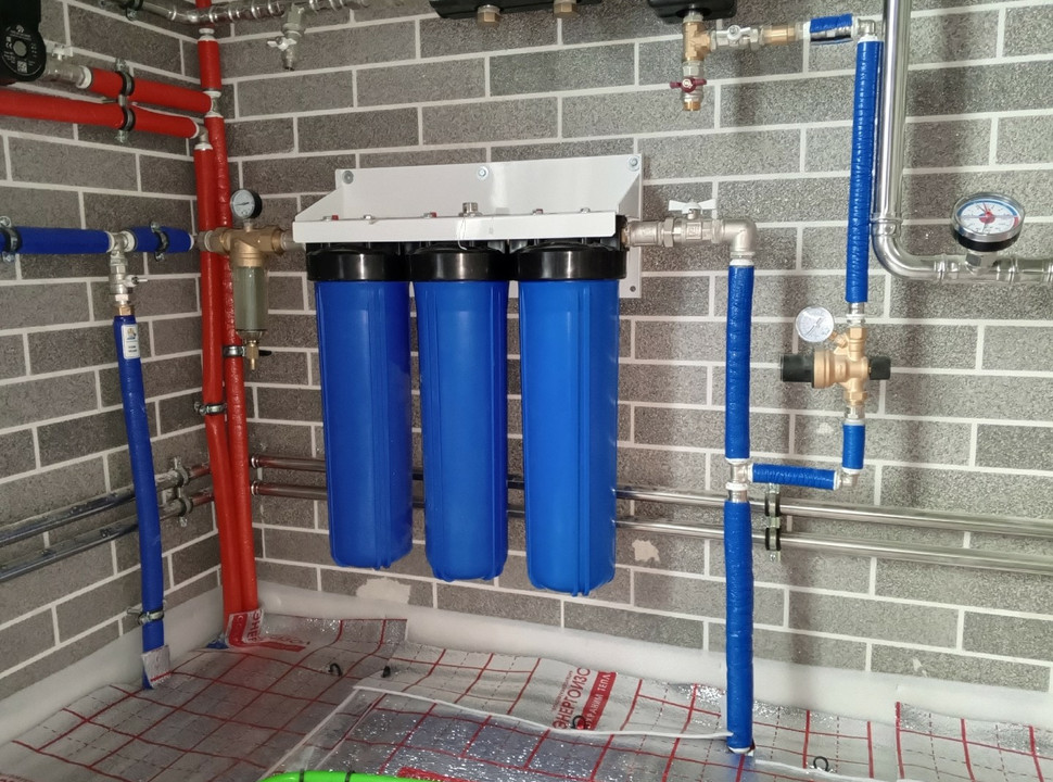 Отопление, водоснабжение, канализация, тёплый пол под ключ для частного дома из газобетона. 210 м2. п. Кузнецово. - 7