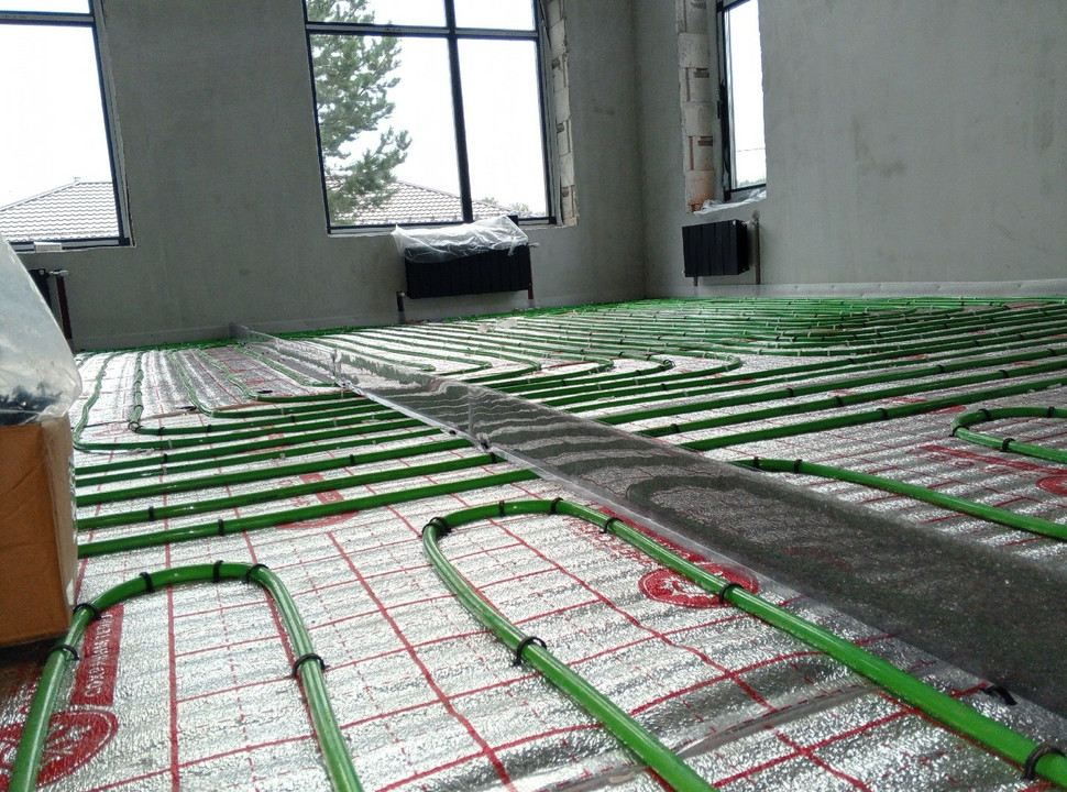 Отопление, водоснабжение, канализация, тёплый пол под ключ для частного дома из газобетона. 210 м2. п. Кузнецово. - 17