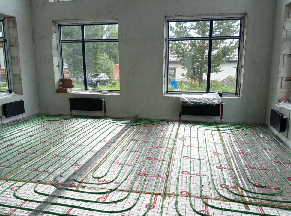 Отопление, водоснабжение, канализация, тёплый пол под ключ для частного дома из газобетона. 210 м2. п. Кузнецово. - 18